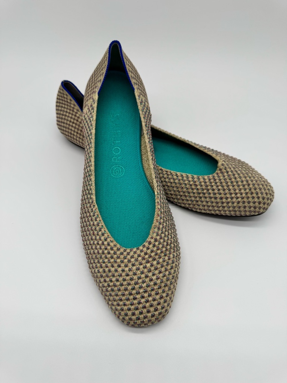 Rothy’s Multi Metallic Square Toe Ballet Flats Womens Size 11